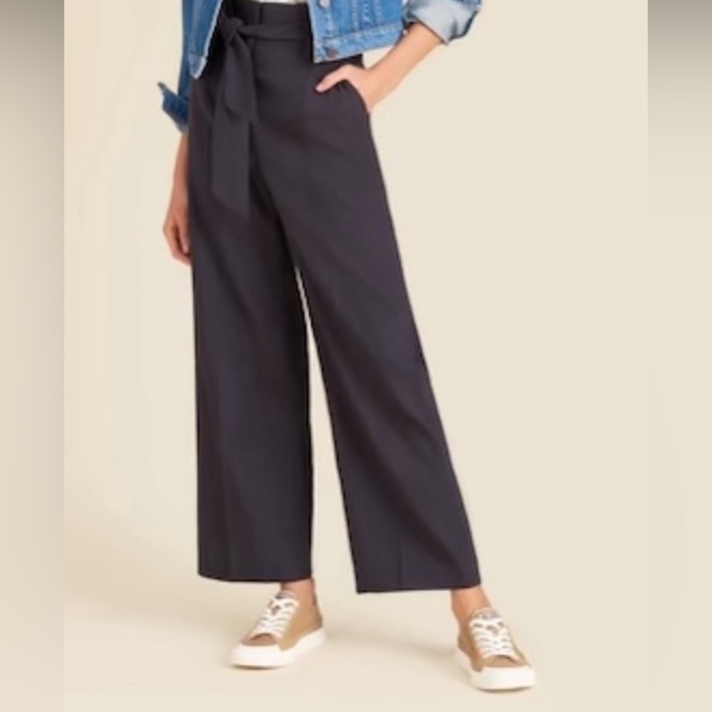 Veronica Beard Elice Paper Bag Waist Pant, navy size 6, with tags: $140